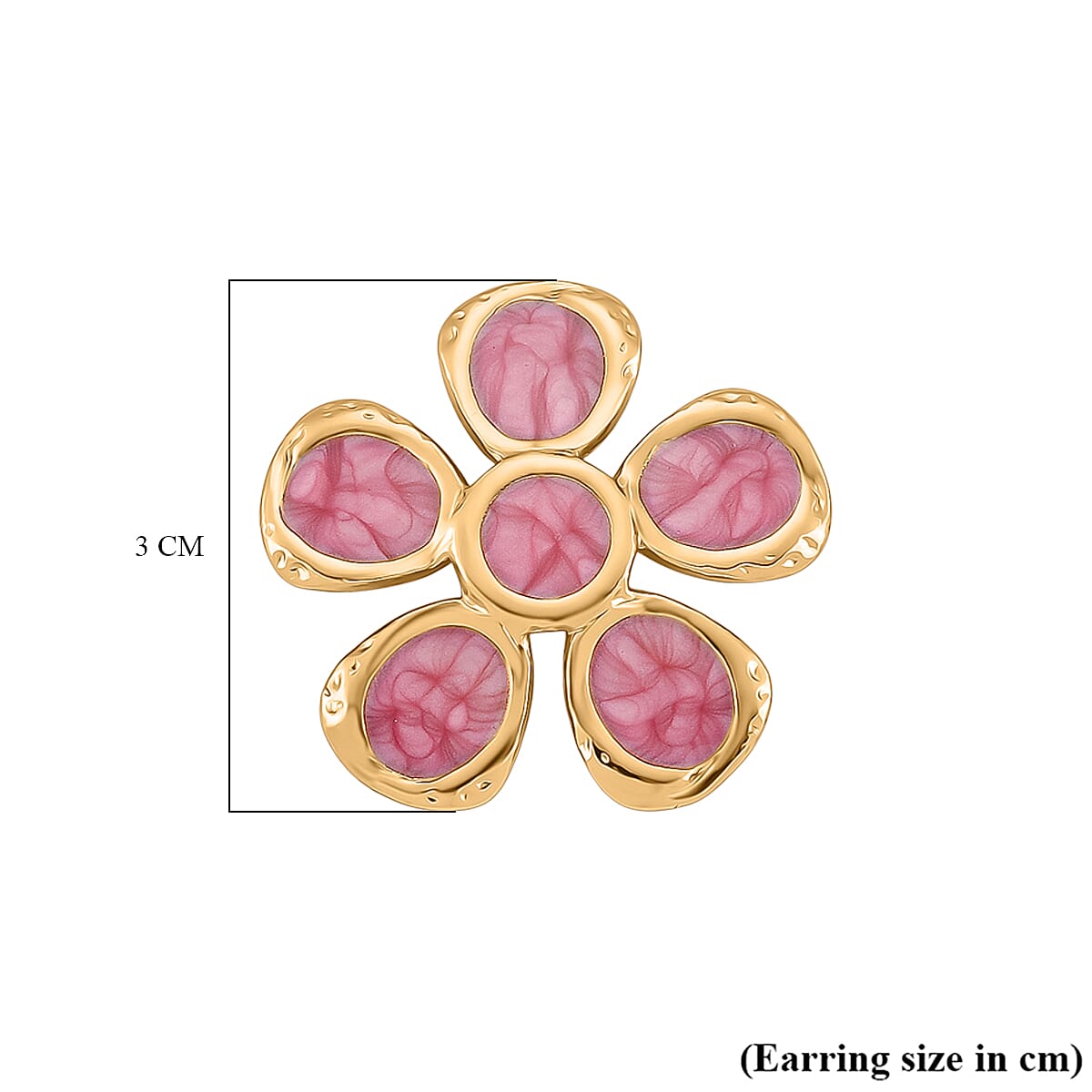 Enamel Earring with Push Back in Yellow Gold Plated 8251604 5