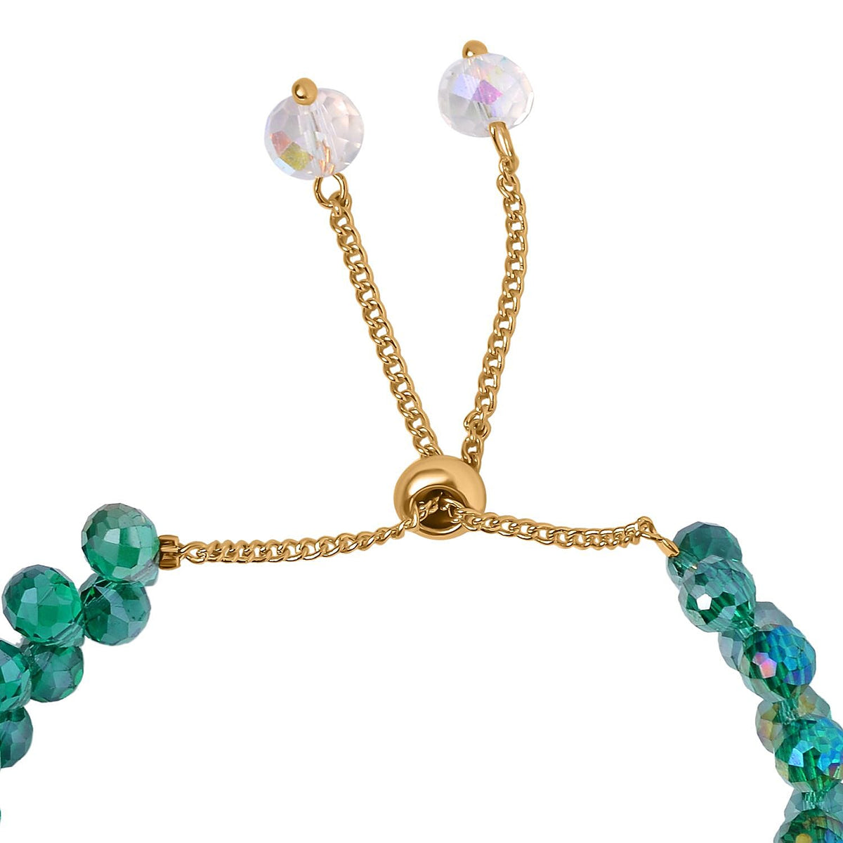 Fancy Faceted Crystal Bolo Bracelet- Green 7651689 4