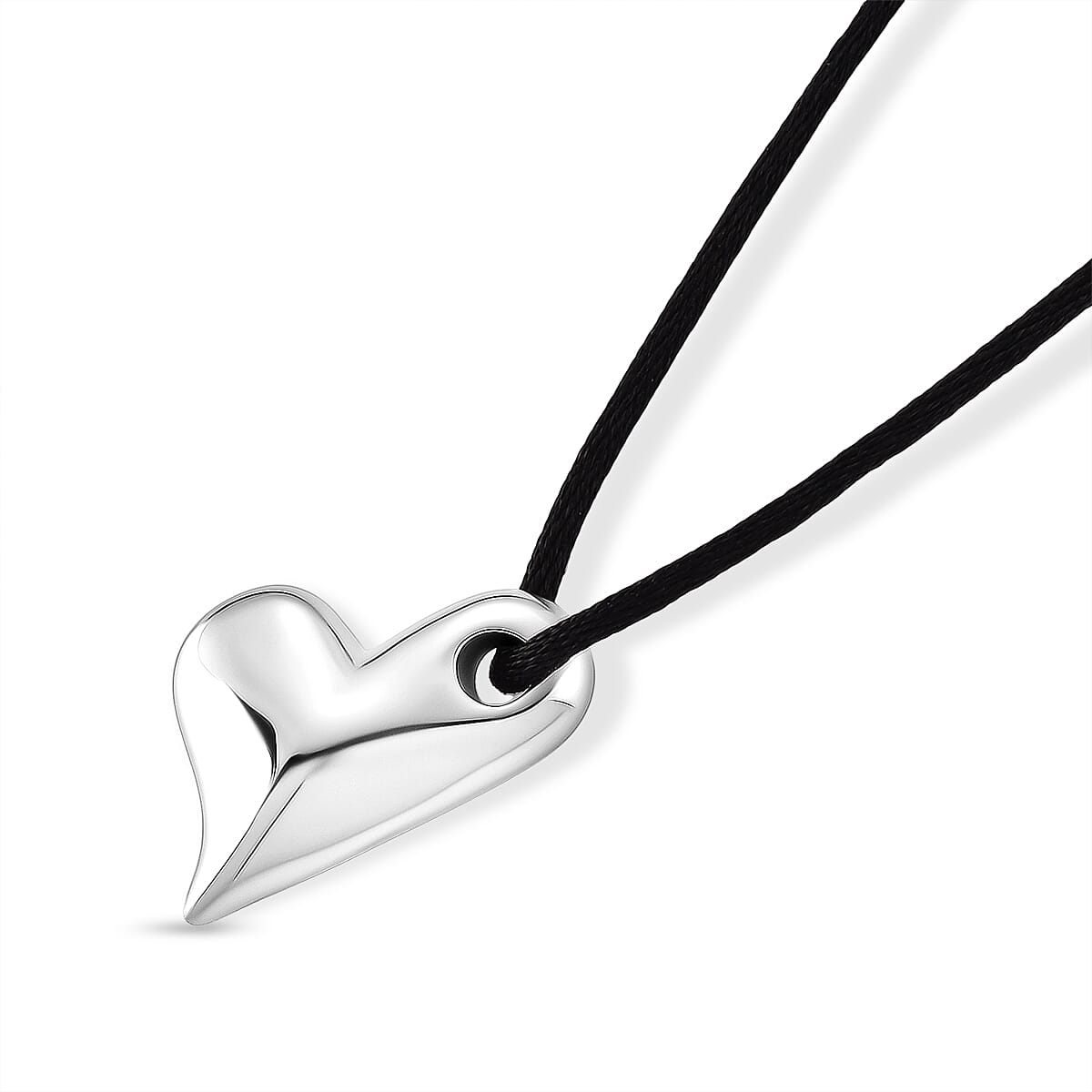 Heart Motif Adjustable Necklace (Size 28-32) in Silver Tone V32515160 4