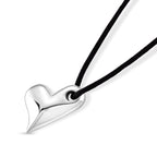 Heart Motif Adjustable Necklace (Size 28-32) in Silver Tone