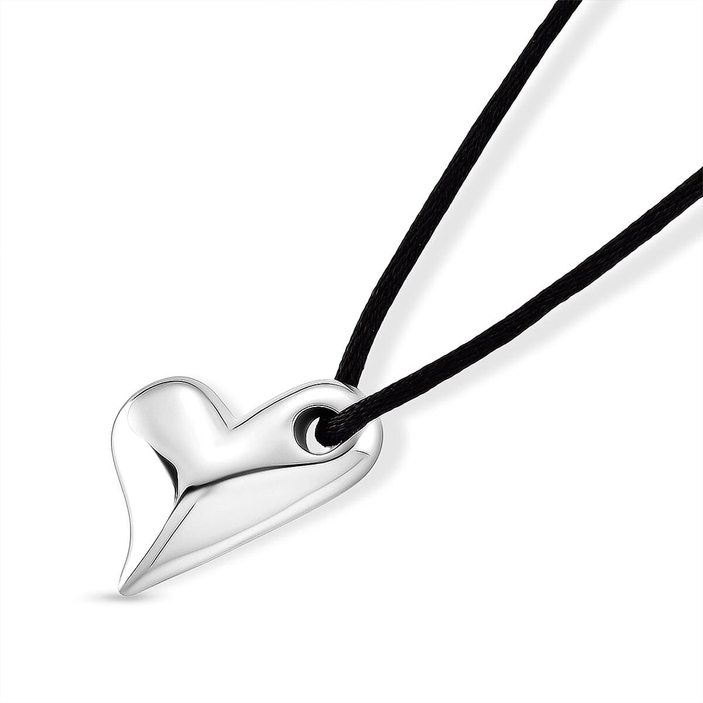 Heart Motif Adjustable Necklace (Size 28-32) in Silver Tone