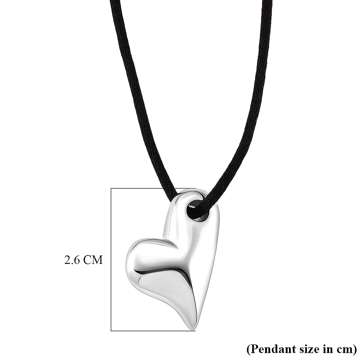 Heart Motif Adjustable Necklace (Size 28-32) in Silver Tone V32515160 6