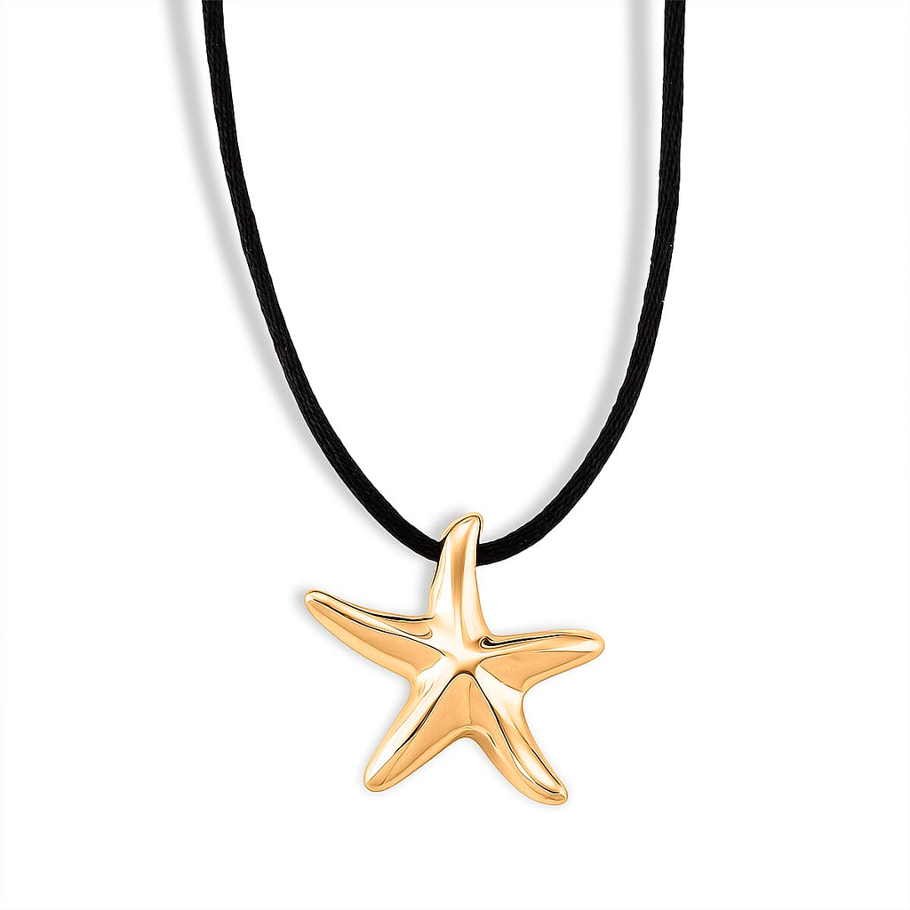 Starfish Motif Adjustable Necklace (Size Upto32) With Silk Cord