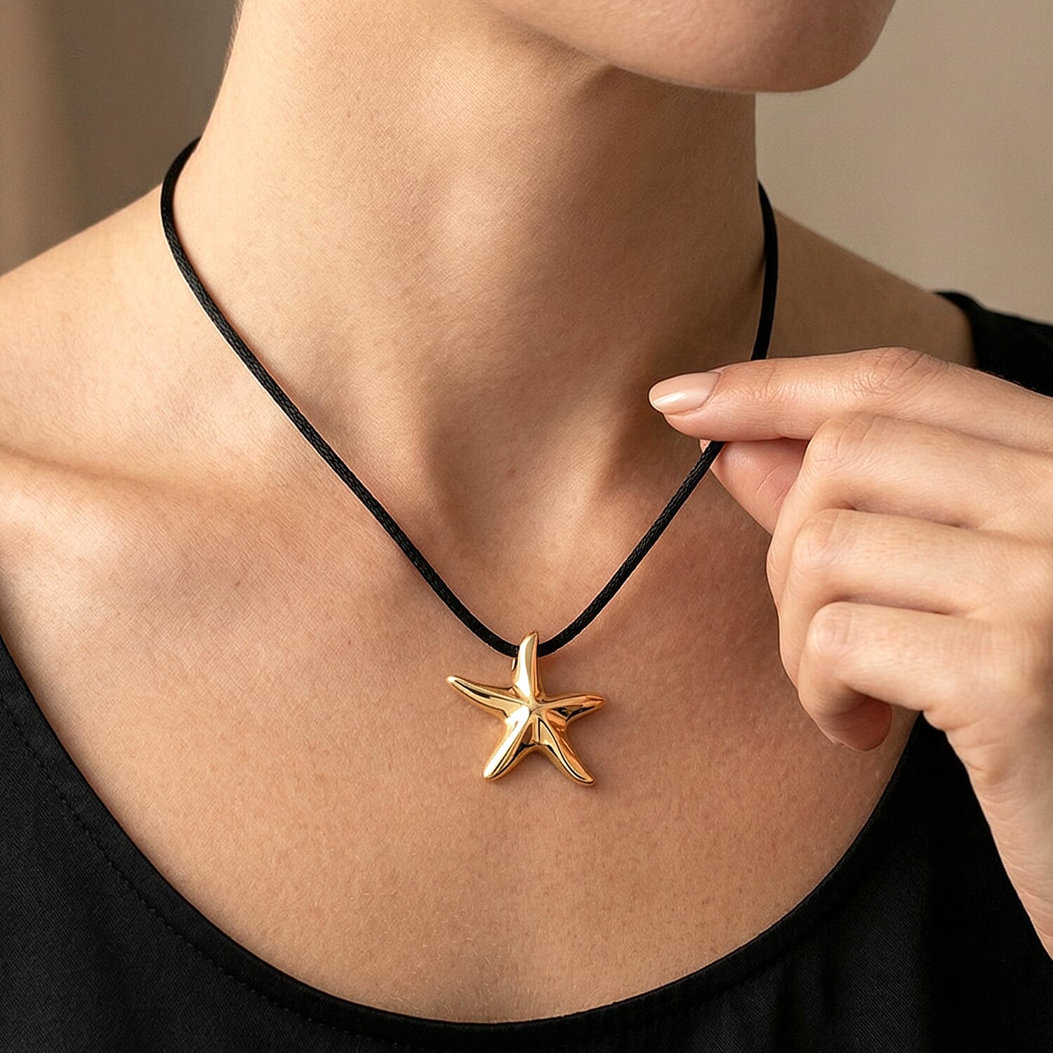 Starfish Motif Adjustable Necklace (Size Upto32) With Silk Cord 8480106 2