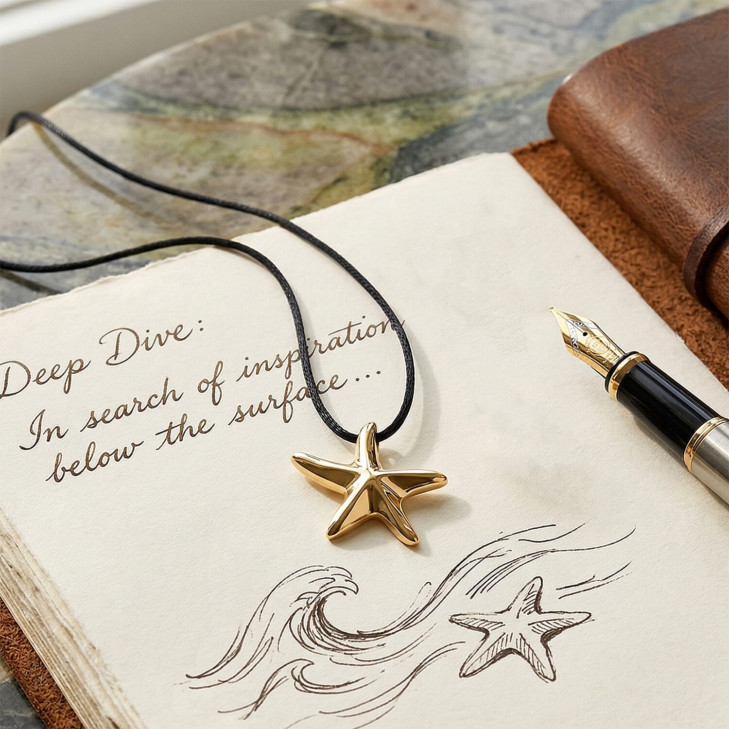 Starfish Motif Adjustable Necklace (Size Upto32) With Silk Cord 8480106 3