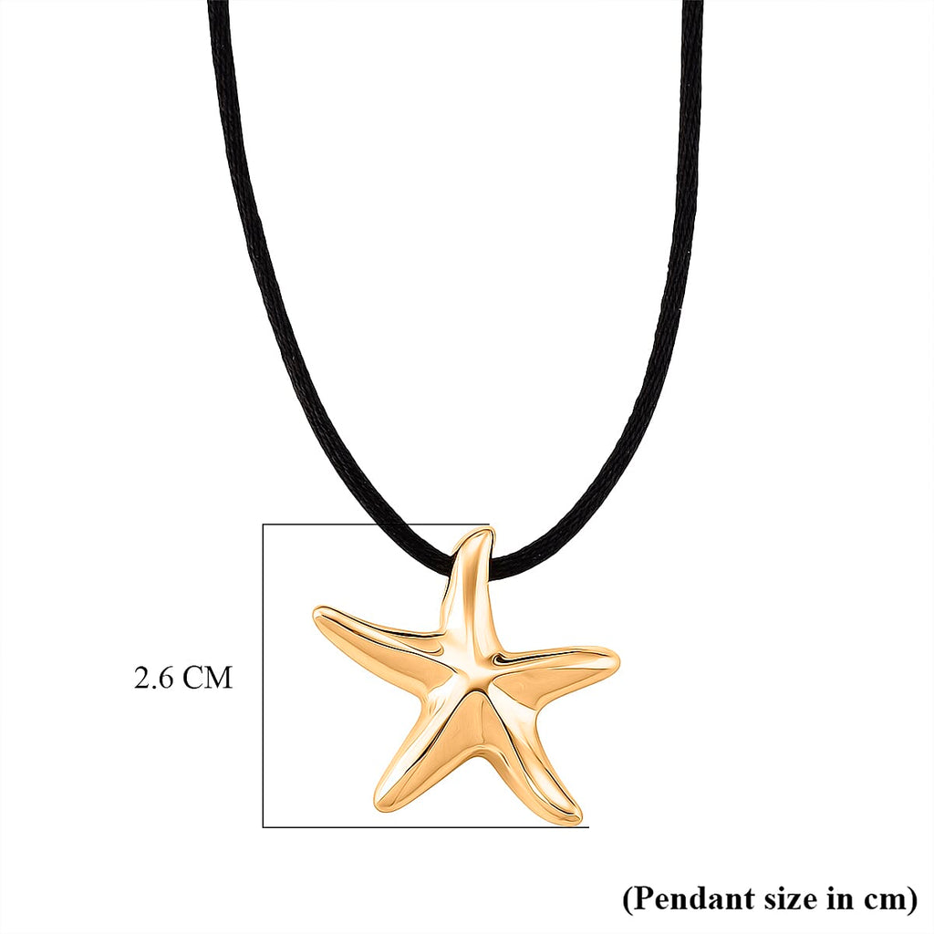 Starfish Motif Adjustable Necklace (Size Upto32) With Silk Cord