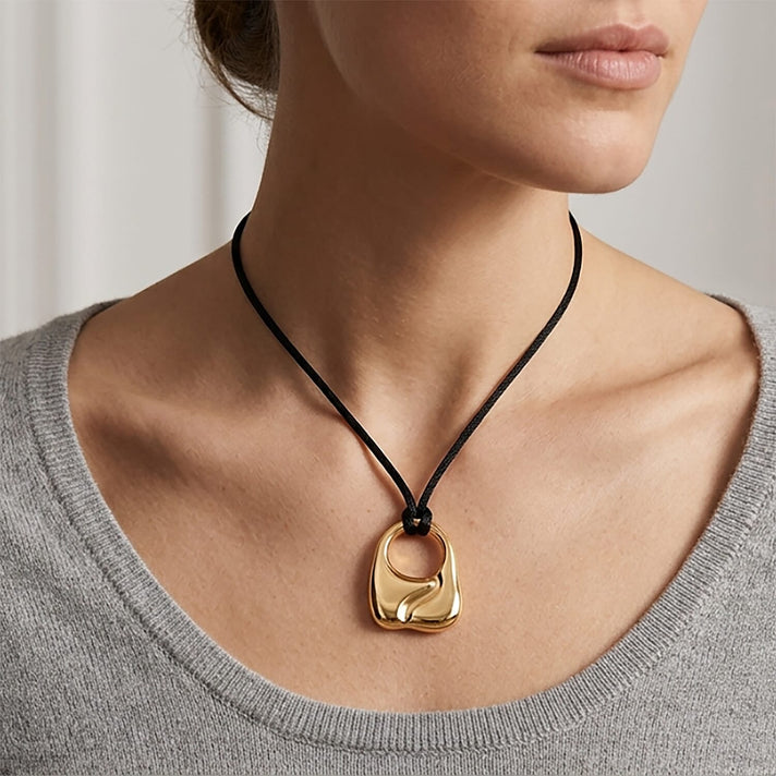 Abstract Form Adjustable Necklace (Size 28-32) in Yellow Gold Tone V32562176 2