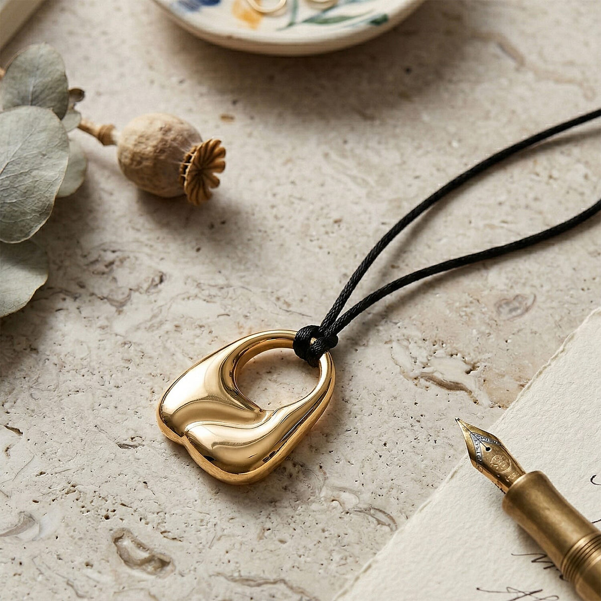 Abstract Form Adjustable Necklace (Size 28-32) in Yellow Gold Tone V32512534 3