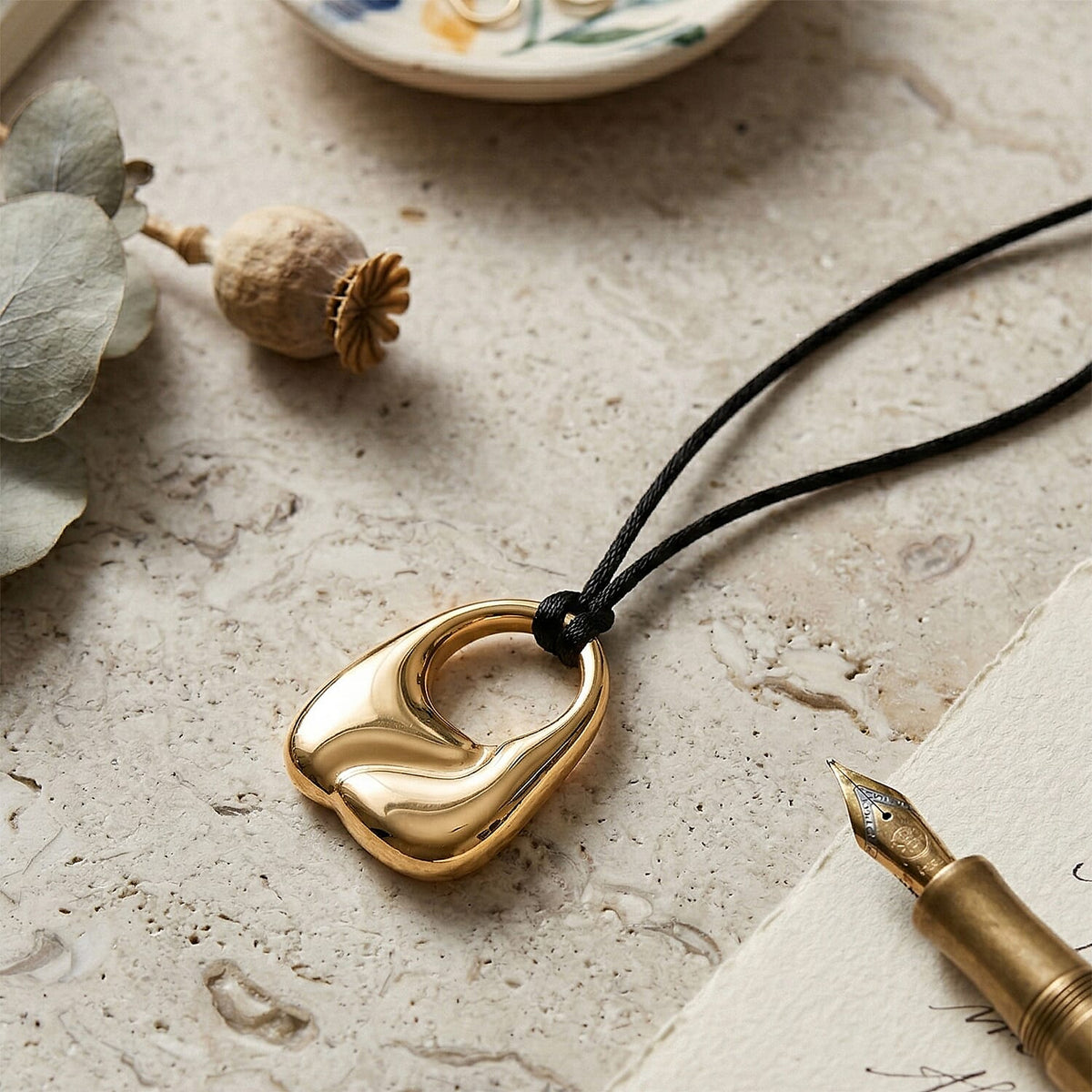 Abstract Form Adjustable Necklace (Size 28-32) in Yellow Gold Tone V32512534 3