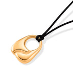 Abstract Form Adjustable Necklace (Size 28-32) in Yellow Gold Tone
