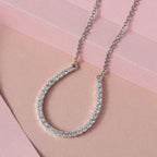 CZ Sterling Silver Horseshoe Necklace (Size 18) 1.89 Ct