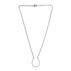 CZ Sterling Silver Horseshoe Necklace (Size 18) 1.89 Ct