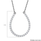 CZ Sterling Silver Horseshoe Necklace (Size 18) 1.89 Ct