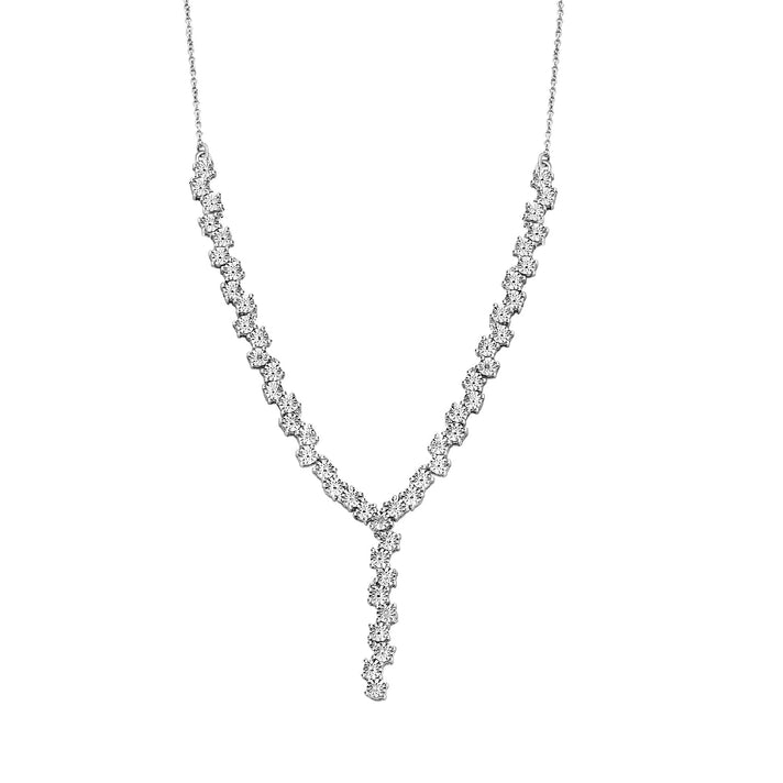 Designer Inspired Natural Diamond Necklace (Size - 18) with Lobster Clasp in White V32629715 1