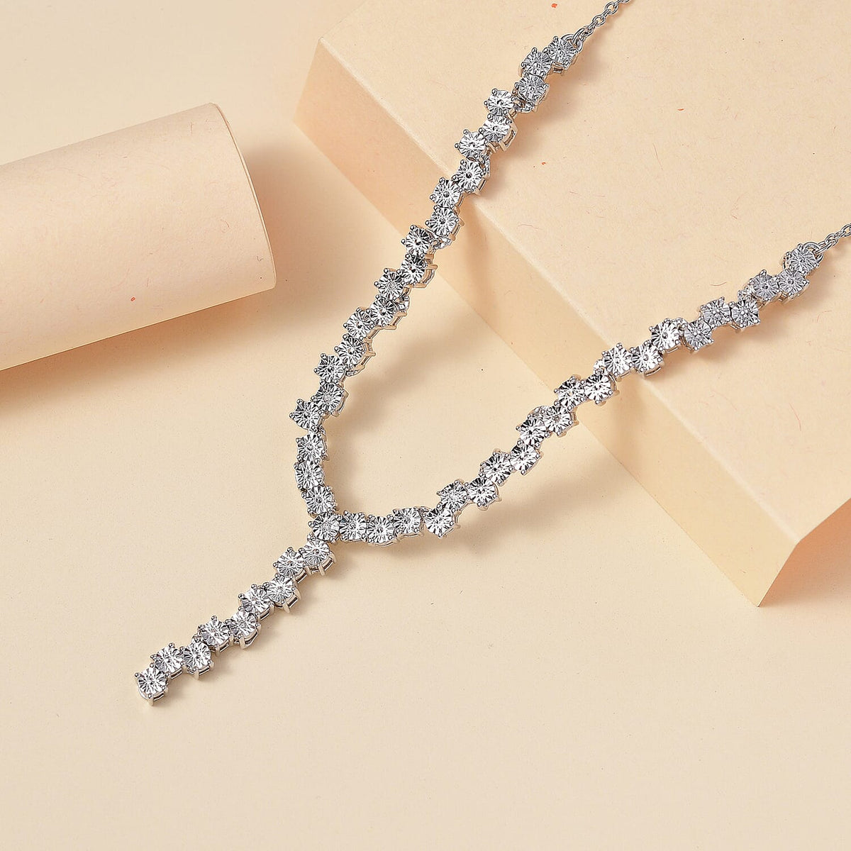 Designer Inspired Natural Diamond Necklace (Size - 18) with Lobster Clasp in White 7959863 2