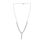 Designer Inspired Natural Diamond Necklace (Size - 18) with Lobster Clasp in White