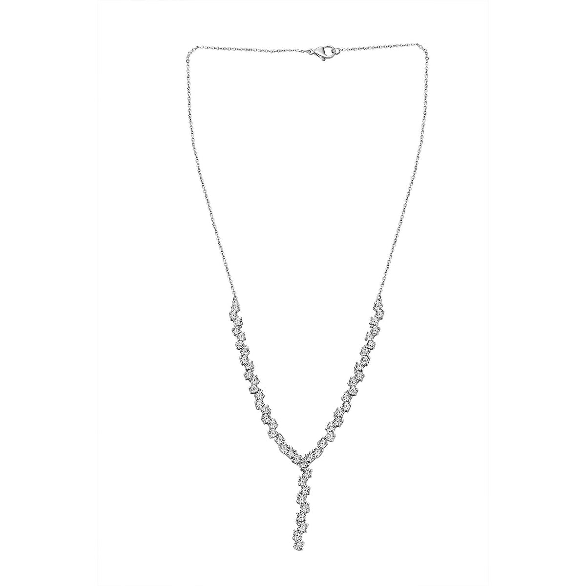 Designer Inspired Natural Diamond Necklace (Size - 18) with Lobster Clasp in White 7959863 4