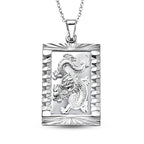 Dragon Emblem Necklace (Size - 20-2 Ext) in Silver Tone