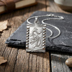 Dragon Emblem Necklace (Size - 20-2 Ext) in Silver Tone