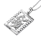 Dragon Emblem Necklace (Size - 20-2 Ext) in Silver Tone