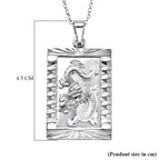 Dragon Emblem Necklace (Size - 20-2 Ext) in Silver Tone