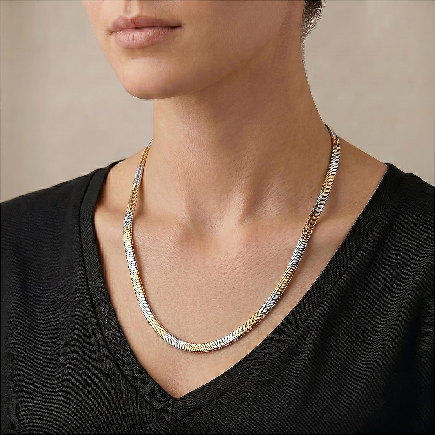 Serpent Necklace (Size - 20-2 Ext) in Dual Tone 8266575 2