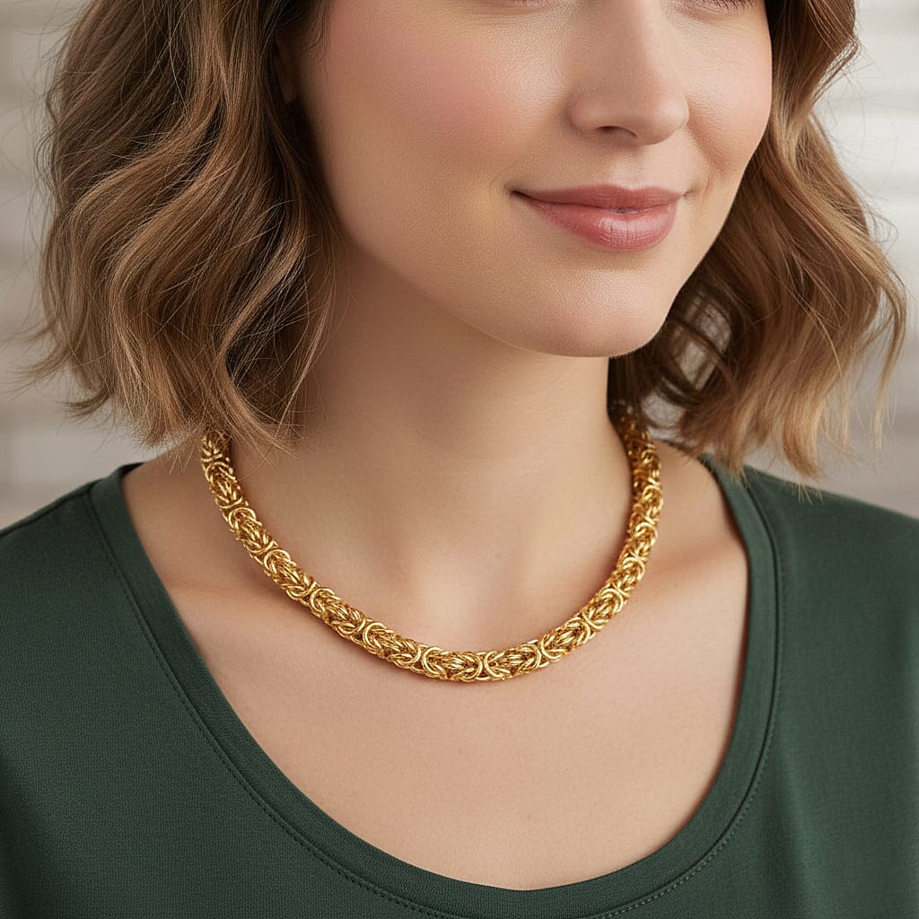 Byzantine Link Necklace (Size 20) in Yellow Gold Plated 8306857 3