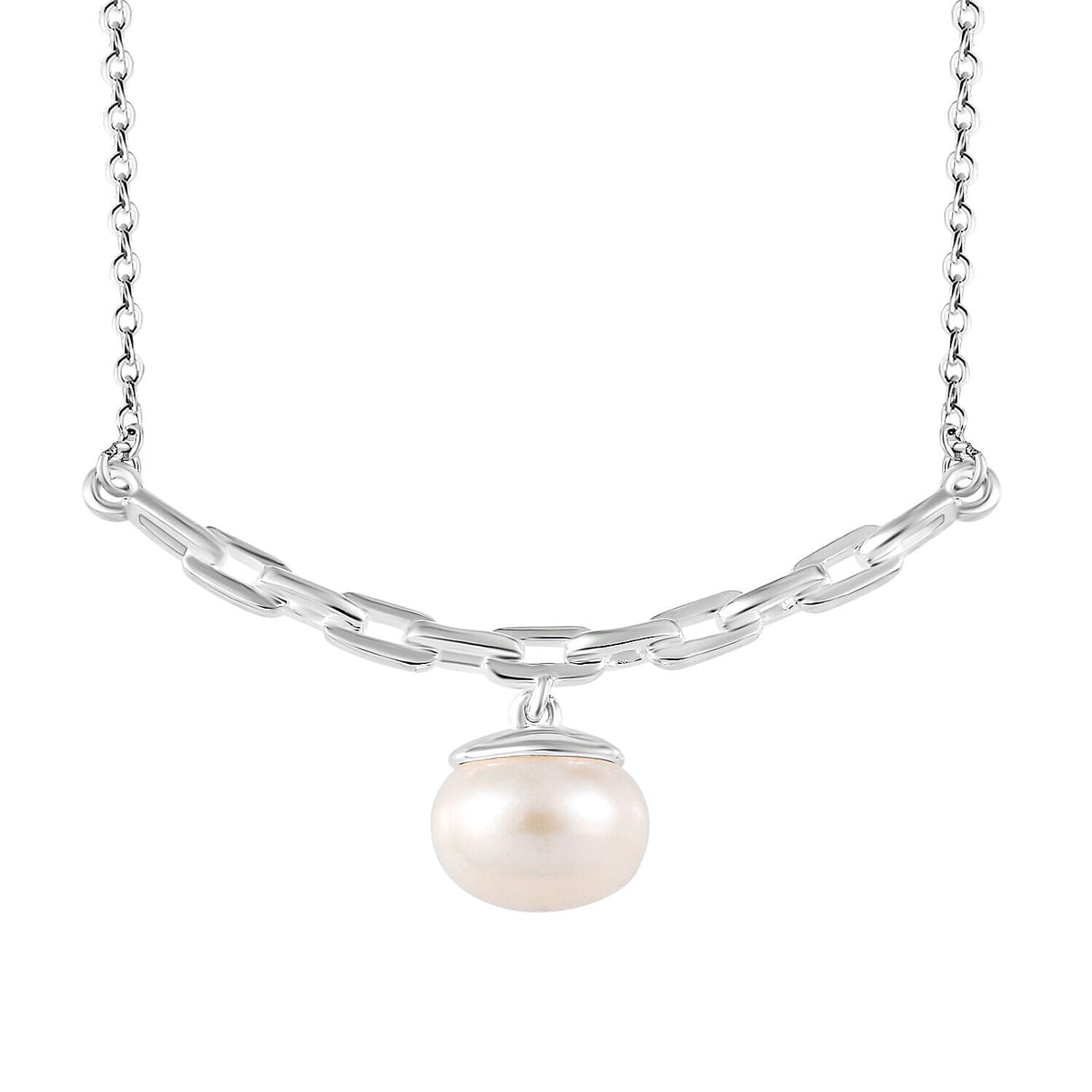 Fresh Water Pearl Necklace in Sterling Silver (Size - 20) 7271288 0