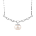 Fresh Water Pearl Necklace in Sterling Silver (Size - 20)