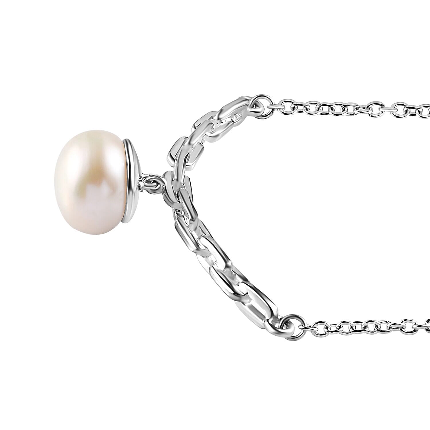 Fresh Water Pearl Necklace in Sterling Silver (Size - 20) 7271288 4