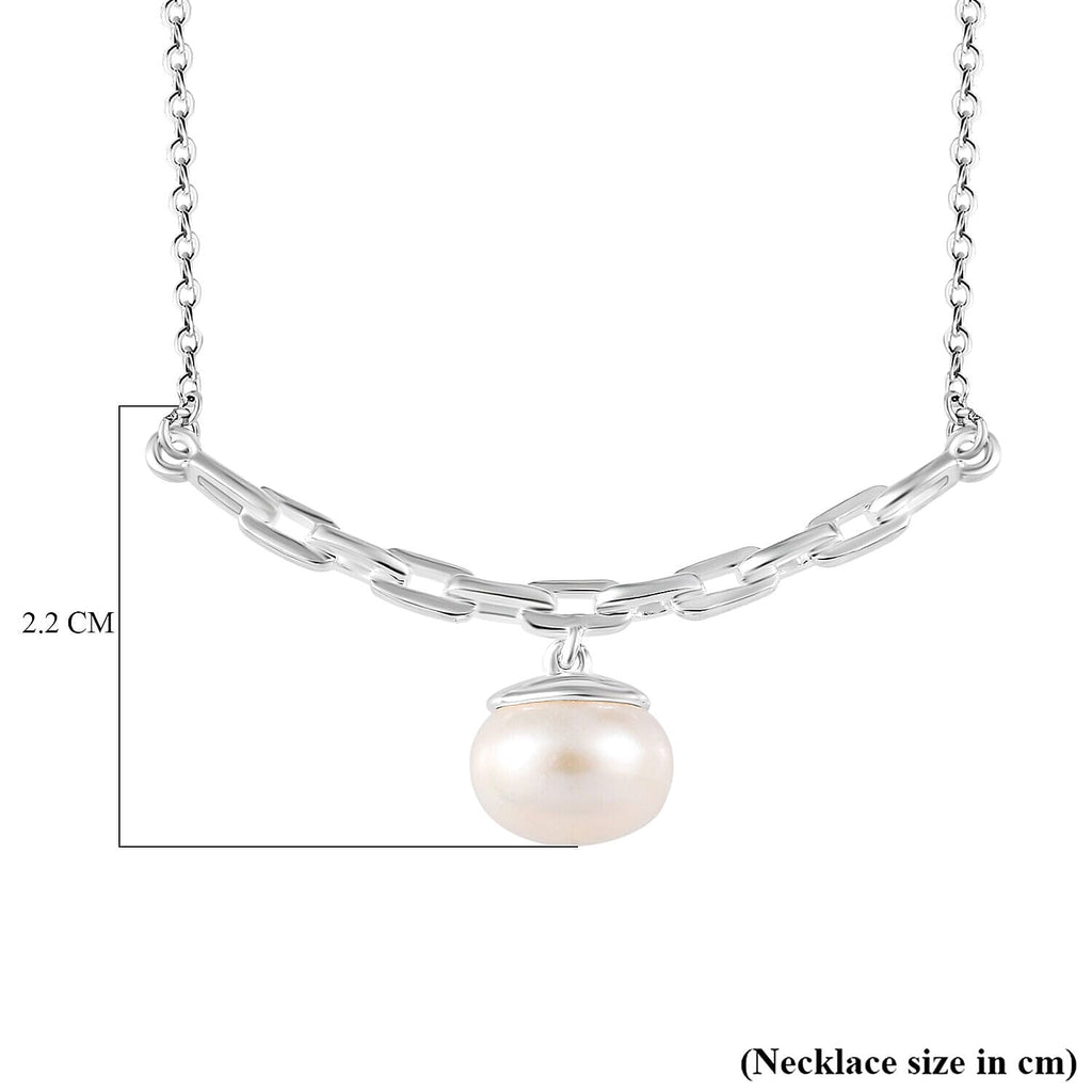 Fresh Water Pearl Necklace in Sterling Silver (Size - 20)