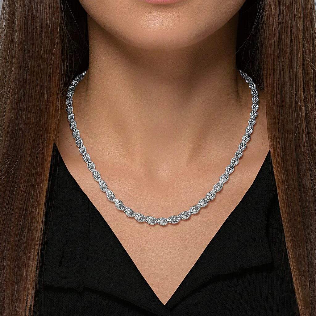 Silver Tone Necklace (Size - 20) V32352827 3