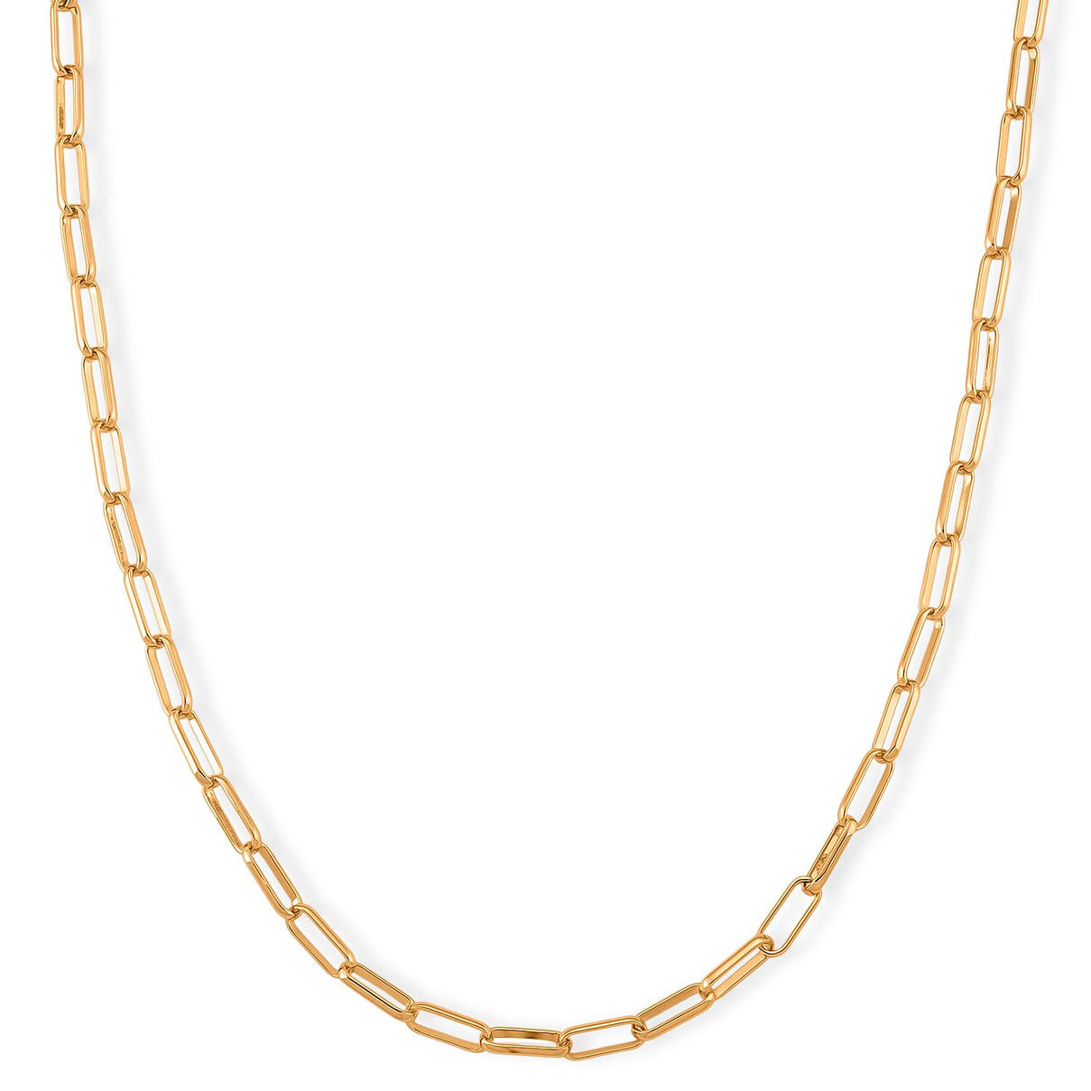 Paperclip Chain Necklace (Size - 20 - 2 inch Ext.) in Gold Colour Plating 8350650 0