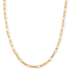 Paperclip Chain Necklace (Size - 20 - 2 inch Ext.) in Gold Colour Plating