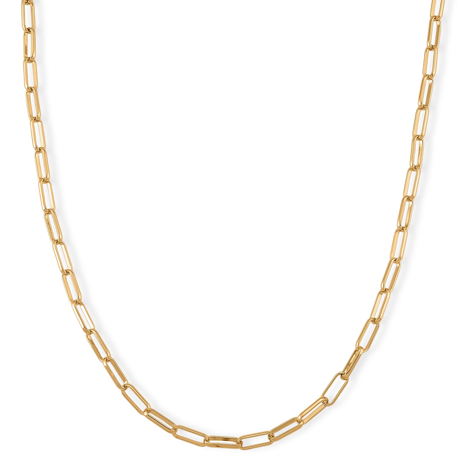Paperclip Chain Necklace (Size - 20 - 2 inch Ext.) in Gold Colour Plating 8350650 0