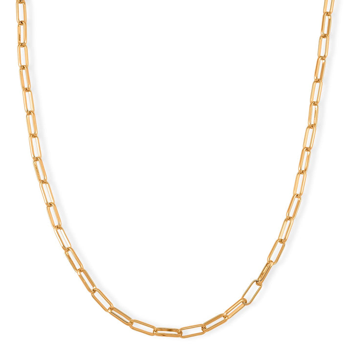 Paperclip Chain Necklace (Size - 20 - 2 inch Ext.) in Gold Colour Plating 8350650 1