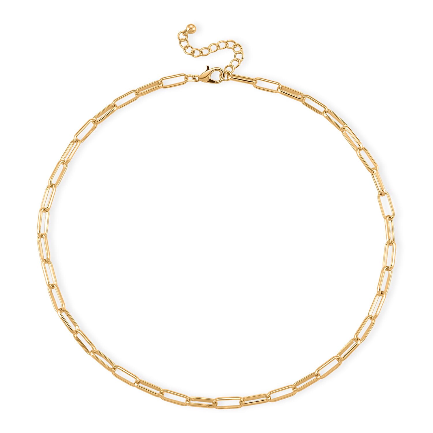 Paperclip Chain Necklace (Size - 20 - 2 inch Ext.) in Gold Colour Plating 8350650 4