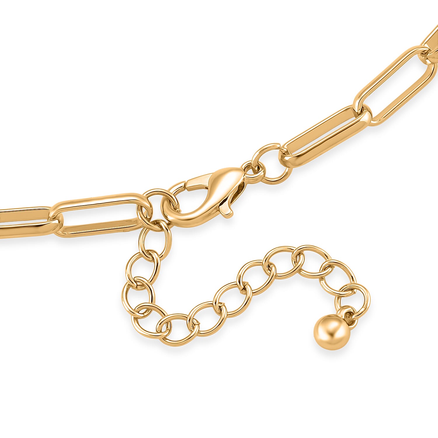 Paperclip Chain Necklace (Size - 20 - 2 inch Ext.) in Gold Colour Plating 8350650 5