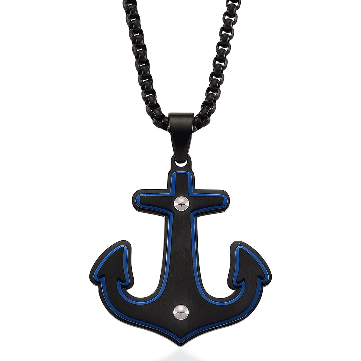 Anchor Necklace (Size - 24 - 2 Ext) in Black Colour 8249978 0