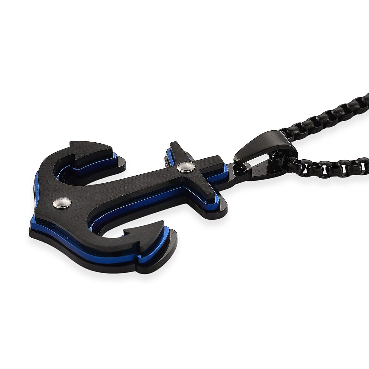 Anchor Necklace (Size - 24 - 2 Ext) in Black Colour 8249978 3