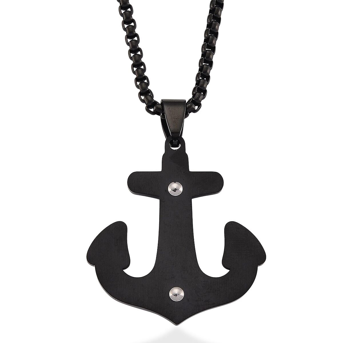 Anchor Necklace (Size - 24 - 2 Ext) in Black Colour 8249978 4