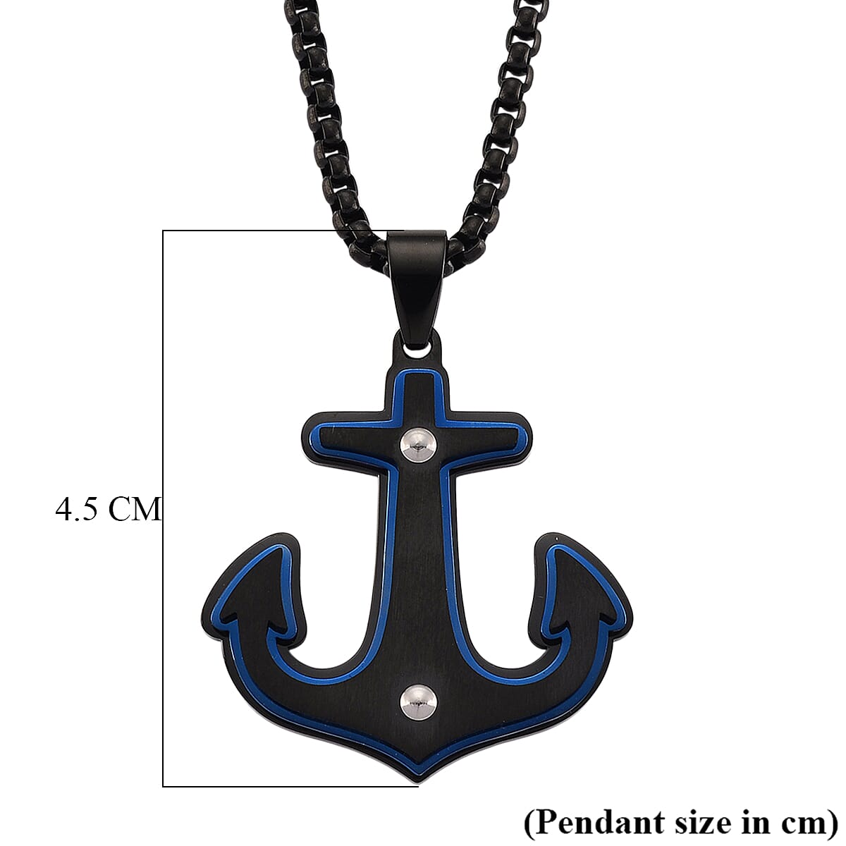 Anchor Necklace (Size - 24 - 2 Ext) in Black Colour 8249978 7