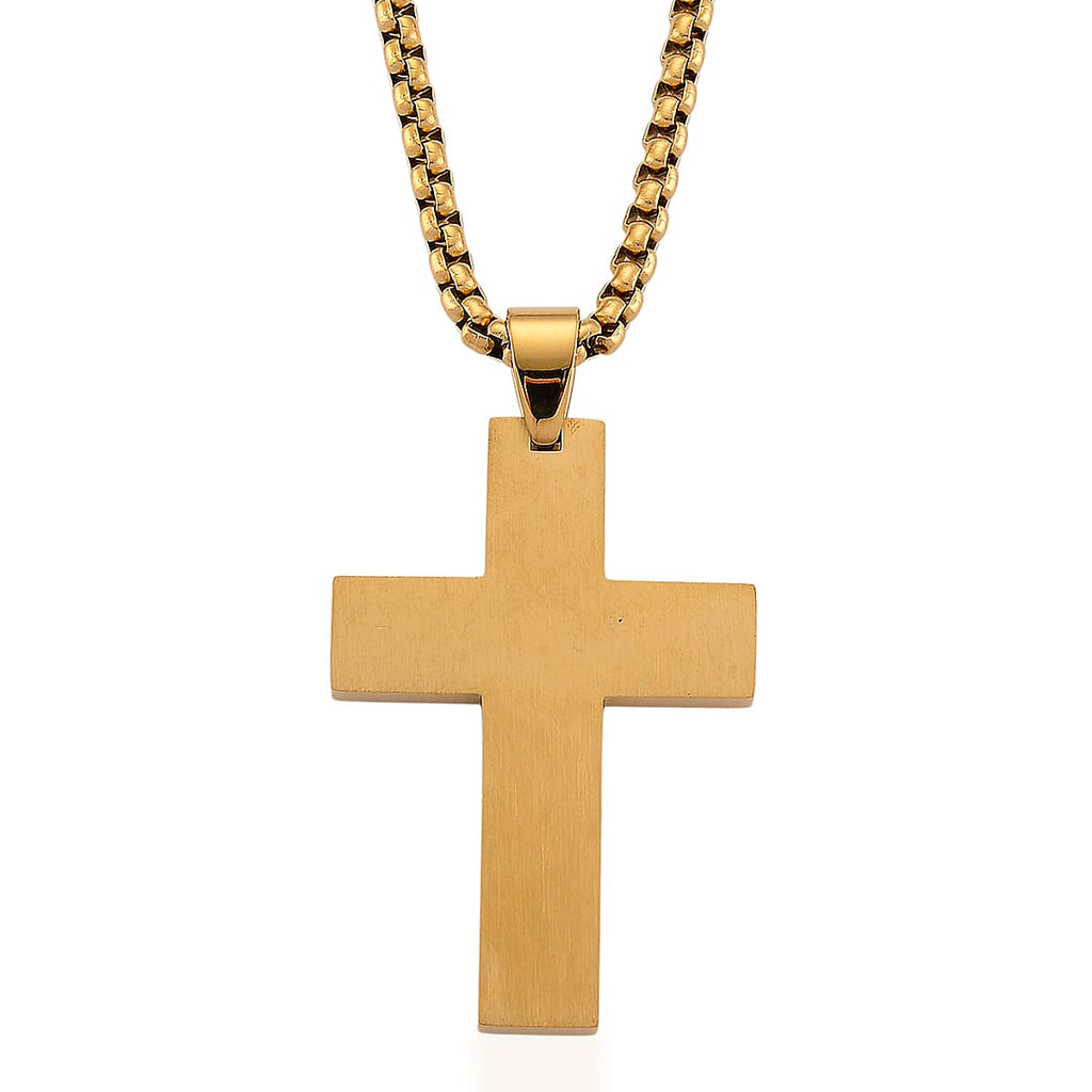 Cross Necklace (Size - 24 - 2 Ext) in Yellow Gold Tone