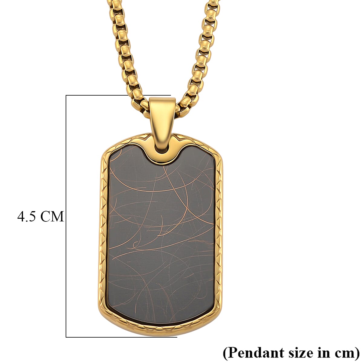 Spirograph Dog Tag Pendant with Box Necklace (Size - 24 - 2 Ext) in Yellow Gold Plated 8250066 12