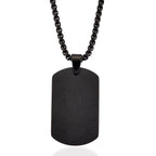 Spirograph Dog Tag Pendant with Box Necklace (Size - 24 - 2 Ext) in Black Plating