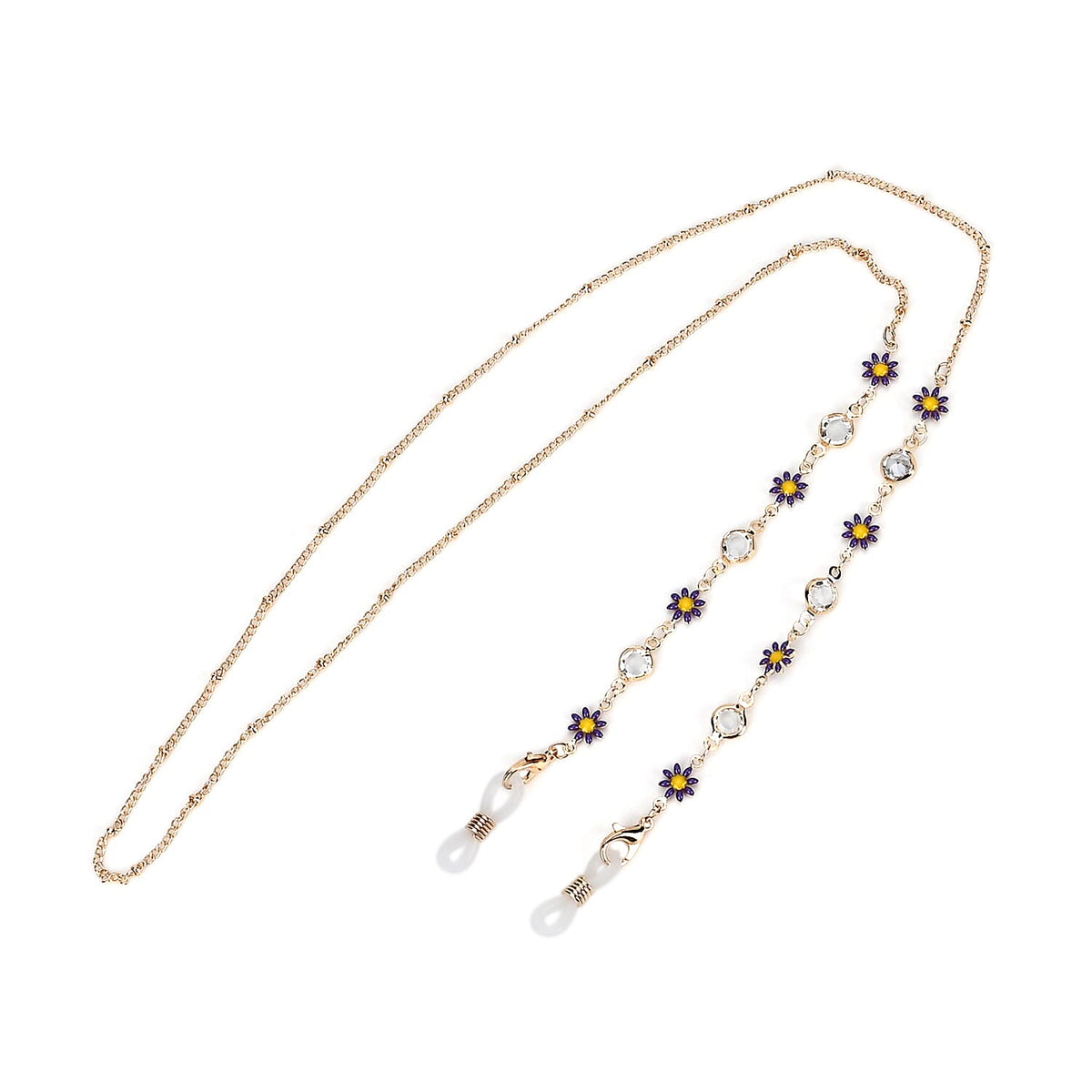 Set of 3 Crystal Beaded Eyeglass Chains with 20 Rubber Rings 7831497 3