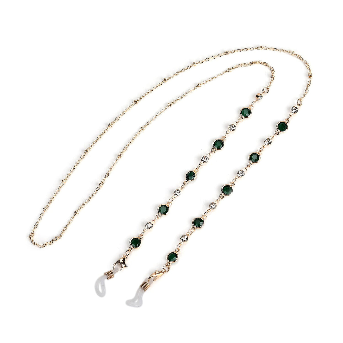 Set of 3 Crystal Beaded Eyeglass Chains with 20 Rubber Rings 7831497 5