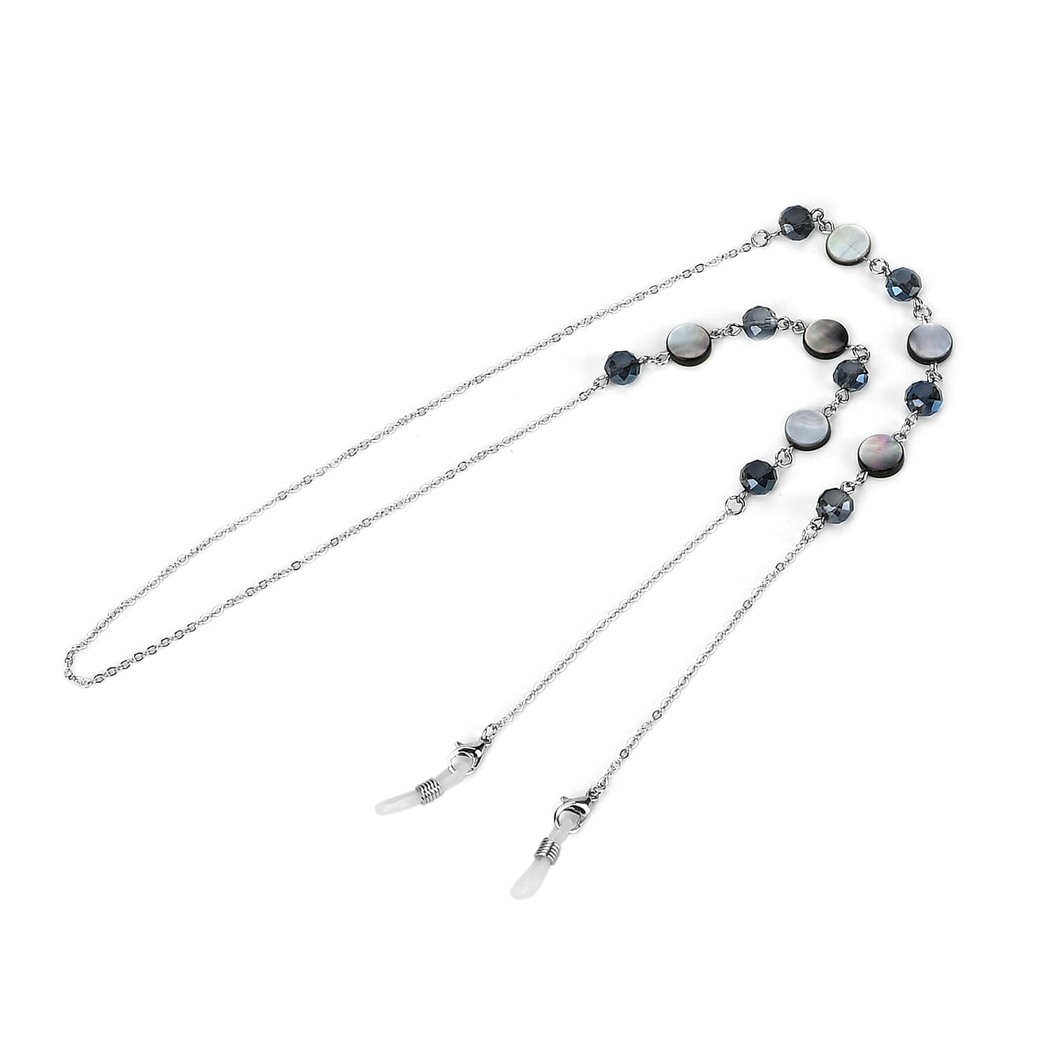 Set of 3 Crystal Beaded Eyeglass Chains with 20 Rubber Rings 7831996 1