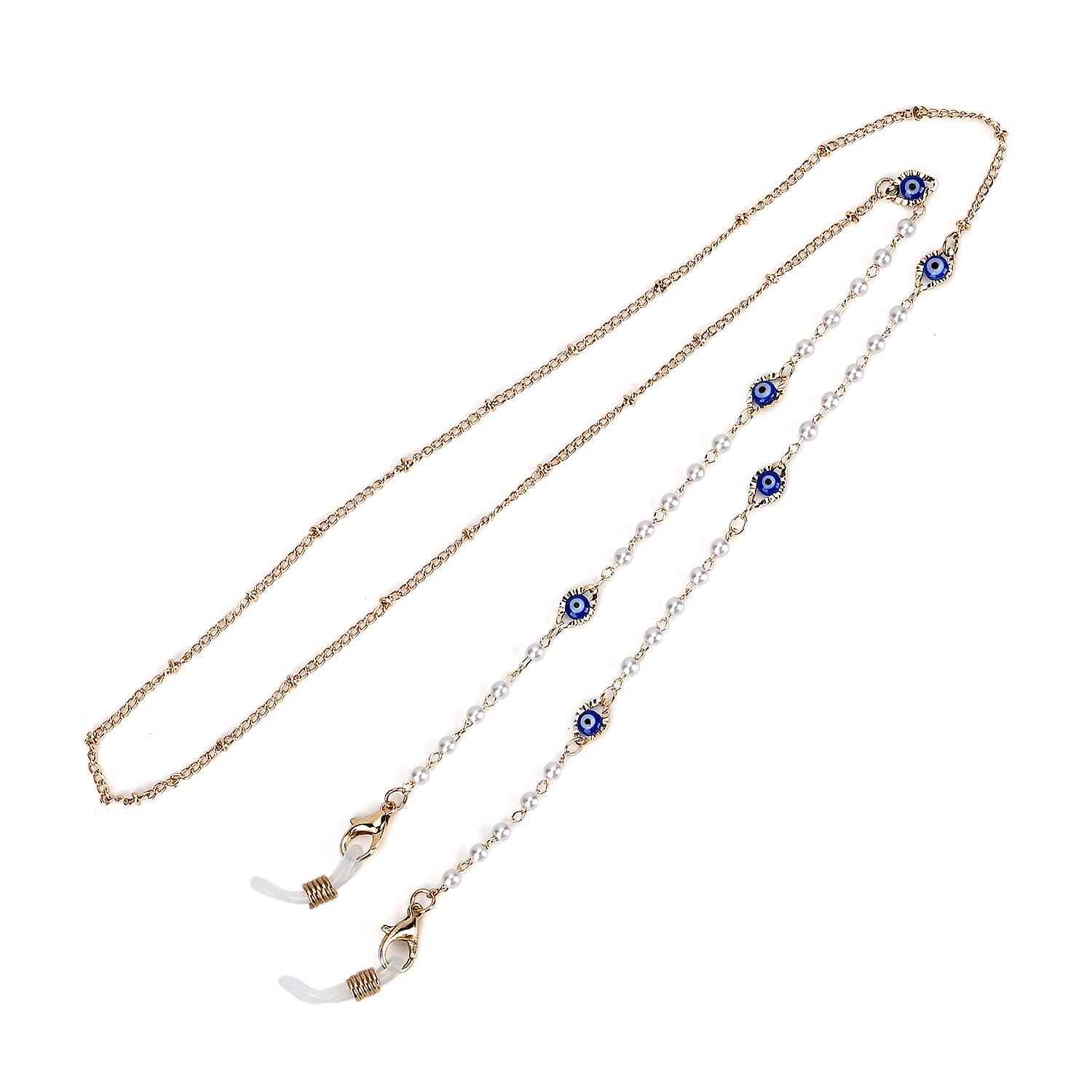 Set of 3 Crystal Beaded Eyeglass Chains with 20 Rubber Rings 7831996 5
