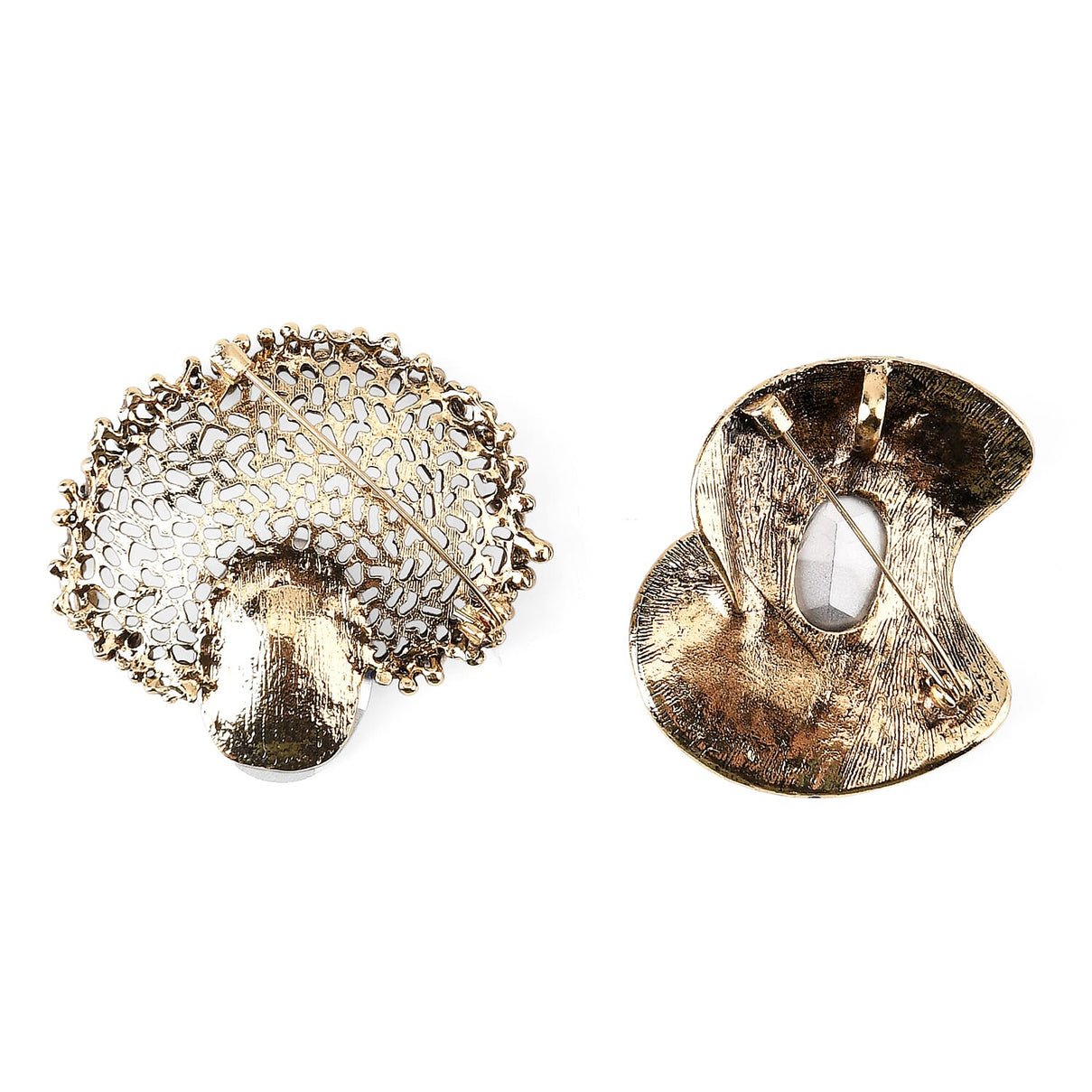 Set of 2 Vintage-Inspired Sparkling Stone Brooches - Blue 8414522 8